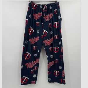 Minnesota Twins Pajama Pants Men Medium Blue MLB Elastic Drawstring Stretch